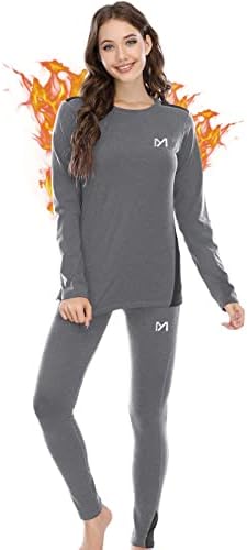 MEETYOO Women's Thermal Underwear Set, Winter Compression Long Johns Base Layer Skiing, Hgrey, X-Large