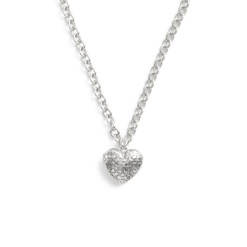 COACH Women's Signature Quilted Heart Locket Necklace2