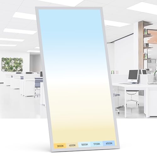 Image of AIKVSXER 1 Pack 2x4 LED Flat Panel Light - Selectable 5 CCT 3000K-6500K & 5 Wattage 30-70W 7700Lm 0-10V Dimmable 2 x 4 led Drop Ceiling Light Fixture 120-277V for Commercial and Home