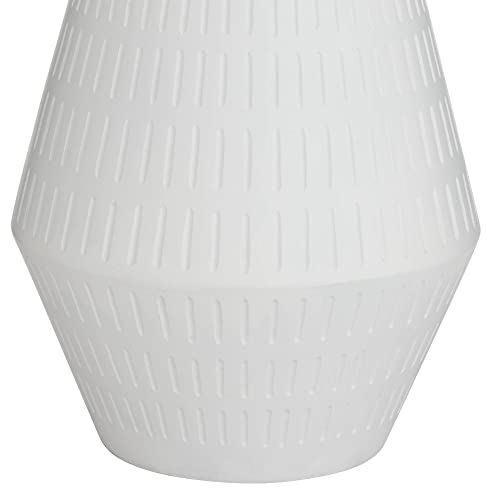 wall lamp Luke 30" Tall Large Geometric Mid Century Modern Coastal End Table Lamp White Finish Single Fabric Shade Living Room Bedroom Bedside Nightstand House Office Home Reading wall lamp - Image 3