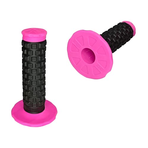 Image of 2PCS Motorcycle Handlebar Grips, 7 /8 inch Anti-Slip Dirt Bike Grips, Universal Motocross ATV Rubber Pillow Top Grips for CR80R /85R,CRF150R, CR125R /250R,CRF450R, CRF150F CRF230F CRF450F(Pink)