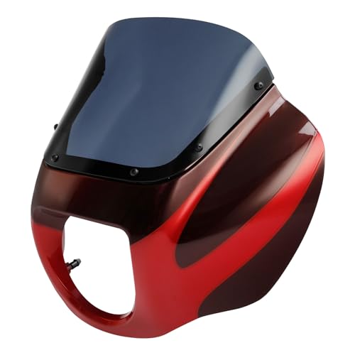 Image of Front Headlight Quarter Fairing Windshield Fit For Harley Softail Low Rider FXLR S FXLRS 2018-2025 Street Bob FXBB FXBBS 2018-2025 Softail Standard FXST 2020-2024 Wicked Red /Twisted Cherry