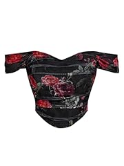 Black Red Floral
