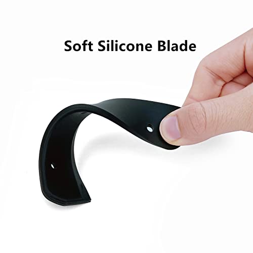 Image of Super Flexible Silicone Squeegee, Auto Water Blade, Water Wiper, Shower Squeegee, 5.9'' Blade and 7.5'' Long Handle, for Car Windshield, Window, Mirror, Glass Door, Grey Black