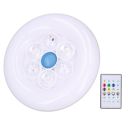 Aolidsive Luz de Techo LED, Lámpara Inteligente con Altavoz E27 de 50W con Control Remoto Color RGB Ajustable para Dormitorio y Cocina