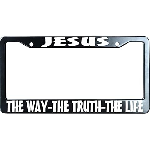 XYcustomBest Personalized Love License Plate Frame Black Metal - Jesus The Way The Truth The Life Cover
