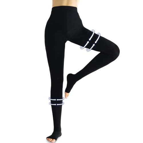 Comodo e Perfetto: Contenuto 70% nylon, 25% elastan, 5% elastodiene per una massima estensibilità e durabilità. Questo collant di compressione medica opaco offre resistenza e potere di occultamento massimo, i materiali traspiranti rafforzano la vita elastica e la giunzione dell'apertura gambe aiuta a prevenire il problema dello scivolamento della vita verso il basso e la facile lacerazione della regione dell'apertura gambe.