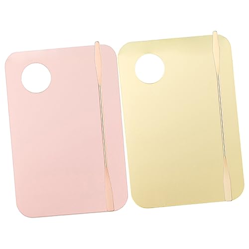 PLAFOPE Makeup Artist Mixing Palette Foundation Pigment Tray Acrylic Blending Plate Portable Makeup Tool for Traveling Home Salons 2 Sets/4 Pcs