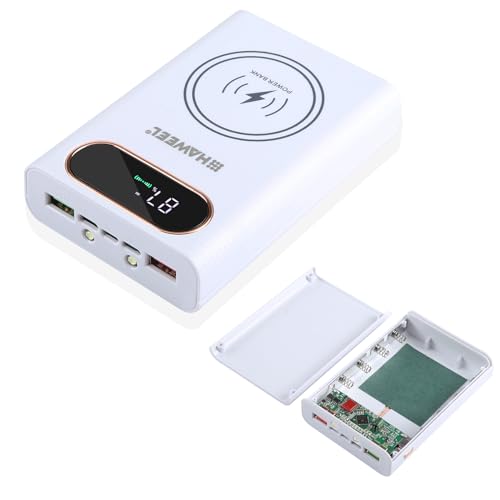 DIY Wireless Charger Mobile Power Bank Box with LCD Display, 4 * 21700 Battery Charger Case