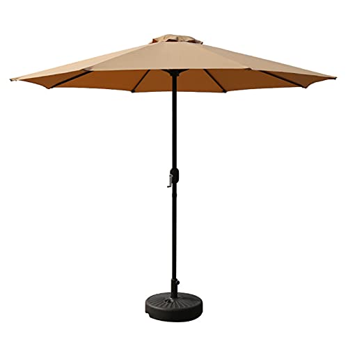 Parasol impermeable para terraza con manivela y protección solar de 2.7m