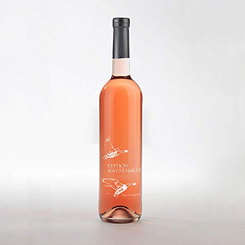 Edition Wattenmeer, Motiv: Nonnengänse, Rotling von der Mosel in Gravur-Flasche, INKLUSIVE geschmackvoller Geschenkverpackung.