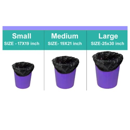 Image of Tot2hom Small Size Garbage Bags 17 x 19 Inches - Black - Pack of 1 Roll - 30 Bags | with Tie-String | Strong Leak-Proof Dustbin Covers for Home, Office, Kitchen, Bathroom, cafes, Clinics
