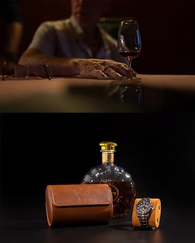 Image of Mr.Okay 2 Watch Travel Case -Classic Leather Watch Case With Perfect Texture.(Watch Carrying Case Or Organizer For Storage And Display). Mens Watch Case for Travel Handcrafted by Craftsmen