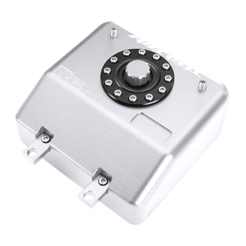H10 Aluminum Alloy Simulated Cell Receiver Equipment Box Electric Box Fuel Tank for 1/10 RC Crawler Car Vanquish H10 Optic LCG Upgrade Parts (Silver)