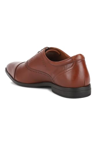Image of Louis Philippe Men Premium Leather Breathable Lining Material Anti Slip with Heel TPR Sole Formal Oxford Shoes