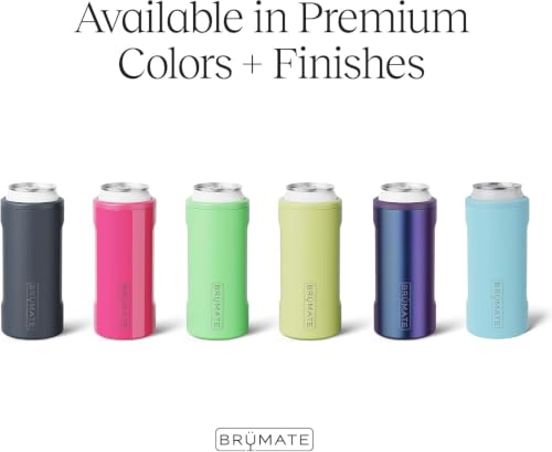 Image of BruMate Hopsulator Slim Can Cooler Insulated for 12oz Slim Cans | Skinny Can Insulated Stainless Steel Drink Holder for Hard Seltzer, Beer, Soda, and Energy Drinks (Glacier)
