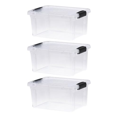 Image of Superio 6.6 Quart Clear Plastic Storage Boxes with Lids, Stackable Organizer Containers, BPA-Free Storage Bins for Home, Office, School & Dorm, 3 Pack