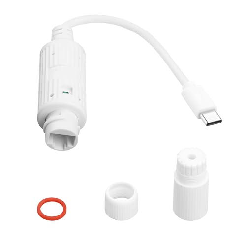 TIENFOKOTA POE to USB C Power Converter,Ethernet to Type C 5V 2.4A 12W Charging Adapter,IP65 Waterproof for Security Cameras,Tablets IEEE802.3Af/at(No Data is transmitted, only Power is transmitted)