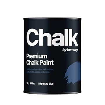 Hemway - Premium Chalk Paint - Night Sky Blue 1 L | Chalky Matt Shabby Chic Finish for Interior Furniture & Walls | Quick Dry & 1 Coat