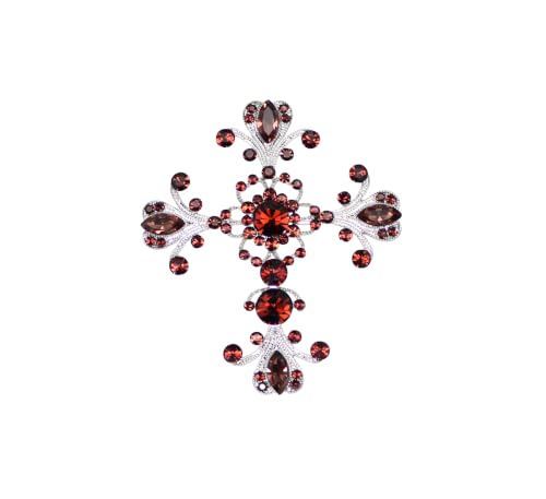 Image of Faship Gorgeous Rhinestone Crystal Cross Crucifix Pin Brooch