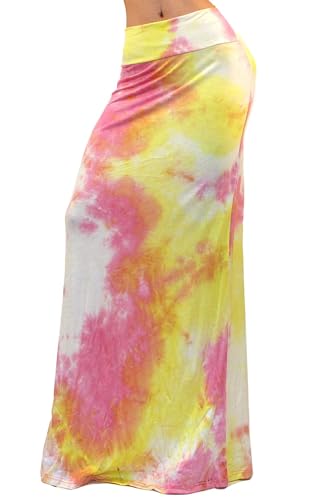 Vivicastle Women's USA Asymmetric Striped Fold Over Waist Long Maxi Skirt2