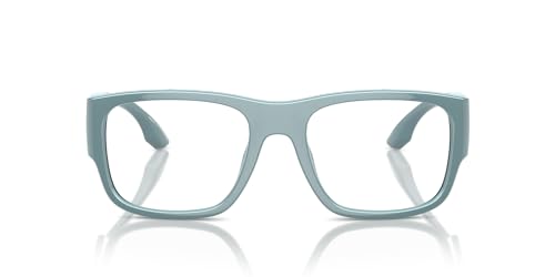 A|X ARMANI EXCHANGE Men's AX3112U Universal Fit Square Prescription Eyewear Frames, Metalized Light Blue/Grey/Demo Lens, 54 mm