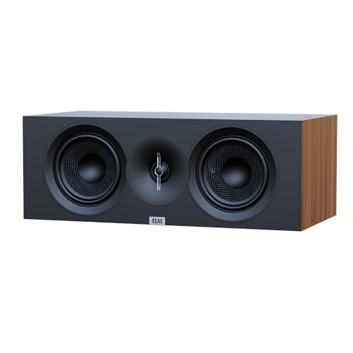 ELAC Debut 3.0 DC53-WN Center Channel Speaker, Walnut - 1” Aluminum Dome Tweeter & Dual 5.25” Aramid Fiber Woofers - 2-Way Bass Reflex - 57Hz to 38KHz Response