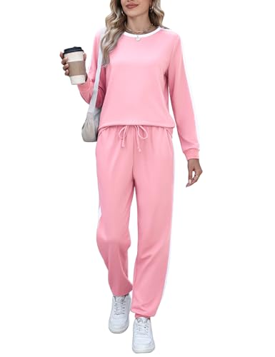 Image of Marvmys Women Long Sleeve Tracksuits Fashion 2 Piece Lounge Set Travel Outfits Jogger Set