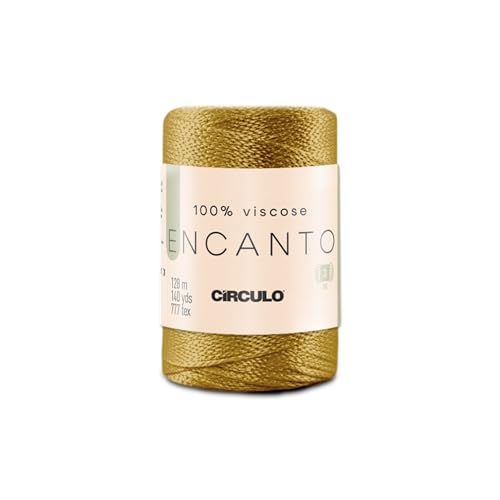 Image of CIRCULO Encanto Roll Yarn 100% Viscose - Luxury & Shine - Light Worsted Weight Yarn - 140 yds, 3.52 oz - Color 7577 - Gold