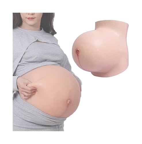 Barriga Embarazo Falsa Realista de Silicona - Simulador de Vientre Gestacional 6-8 Meses con Body Ajustable, Piel Suave para Teatro, Fotos de Maternidad, Pruebas Ropa Premamá y Cosplay