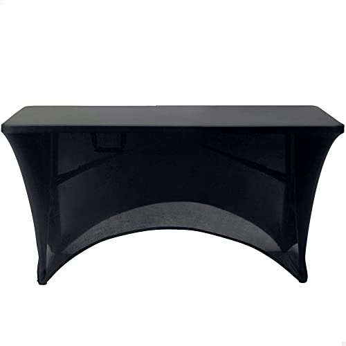 AKTIVE 61545 - Copertura tavolo da giardino impermeabile, protezione tavolo elastico 122 x 61 x 76 cm, copertura mobile giardino resistente con fissaggio di rinforzo, colore nero