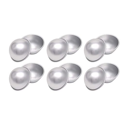 CANDeal 12 st. badbomb gjutkit, 6 set, gör-det-själv badbomber, gjutformar metallform för hemgjorda badbomber och mixtra dina egna fizzles (6,5 cm)