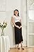 ZUMIY Women's Maternity Skirt Pleated Elastic High Waist, Pregnancy Skirt Over The Belly, A Line Chiffon Skirt Casual Wear (3XL,Black)
