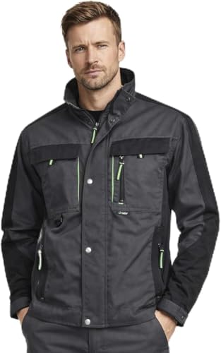 BWOLF Brave Arbeitsjacke Männer Arbeitsjacke Herren Multifunktionale Arbeitsjacke Bundjacke Multitaschen + Multi Taschen + Ärmel mit 600D Polyester verstärkt (Grau M)