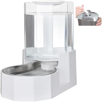 Sfozstra Gravity Water Bowl Dispenser : Automatic 4L White Cat St...