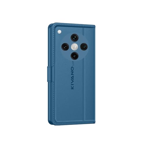 Image of KIVANO LUXE Compatible for Oppo Find X8 5G Luxury Handmade Leather Magnetic Flip Folio Case | Card Holder & Kickstand | Slim Protective Cover | Unisex - Blue