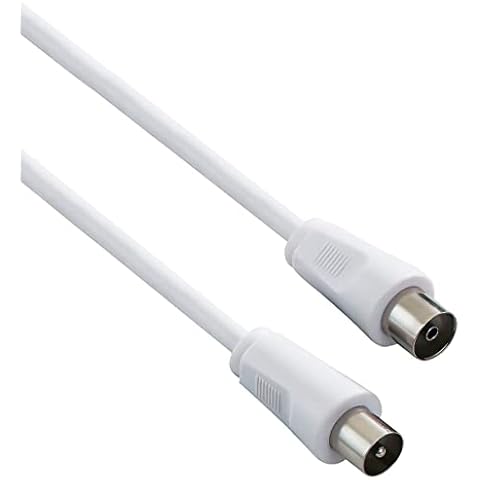 premiumcord TV M/F, 75 Ohm Coaxial Cable - 75 Ohm Coaxial Cable (2 m, White, 2 m Iec 2 m IEC IEC IEC, 2 M, Male/Female, White, 75 Ohm) Cover
