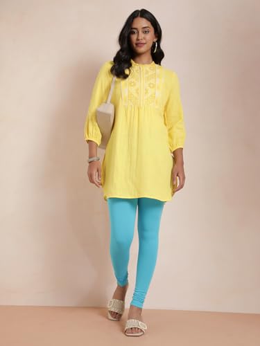 Image of TWIN BIRDS Tailored Cut and Classic Fit Super Stretchable Elastane Fabric Churidar Leggings for Women