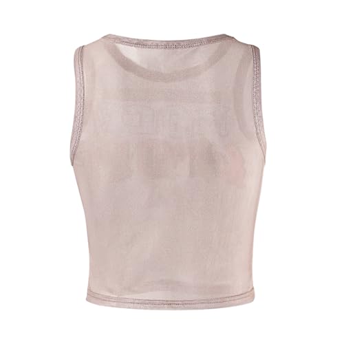 Women Sexy Mesh See Through Graphic Crop Tank Top Letter Print Sleeveless Cami Top Club Outfits4