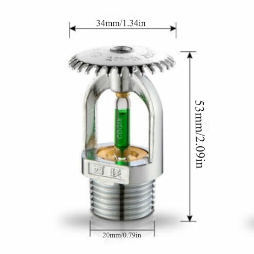 6 Pack 1/2\" Thread Upright Fire Sprinkler Heads - Quick Response, 93°C (199°F), Ideal for Kitchen and Boiler Rooms - Thumbnail 2