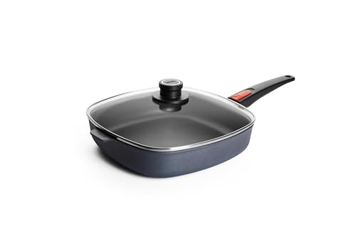 Woll – Diamond Lite Gusspfanne viereckig 28 × 28 cm mit abnehmbarem Stiel – Aluminiumguss mit Diamant-Versiegelung – induktionsgeeignet & backofenfest – für alle Herdarten