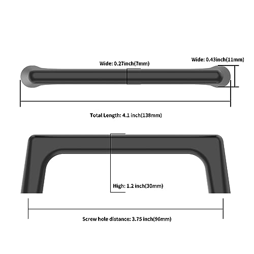 Image of Asidrama 10 Pack 3.75 Inch(96mm) Matte Black Cabinet Pulls Cabinet Handles Cupboard Handles Kitchen Cabinet Hardware for Cupboard Drawer Pulls