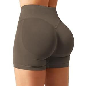 YEOREO SoftHue Women Workout Gym Impact Shorts Hidden Scrunch Butt Lifting 3.6″/4.5″/6″ Seamless Shorts