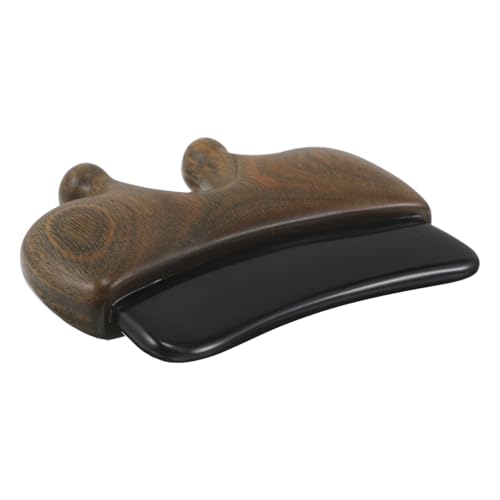 Planche Gua Sha en bois de santal naturel Gatuida pour massage facial et cou compacte