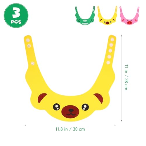 Image of NUOBESTY Kids Shampoo Kids Shampoo 3 Pieces Baby Shower Bathing Cap Cartoon Frog Pig Shampoo Bath Caps Soft Adjustable Bathing Bath Cap for Toddler Children Newborn Hat Newborn Hat