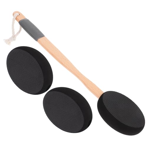 NIYANGLE 1 Juego cepillo para el cuerpo adulto cepillo para fregar depurador de piel cepillo corporal de cepillado seco y fregador de espalda portátil depurador de cuerpo de baño Eva Negro