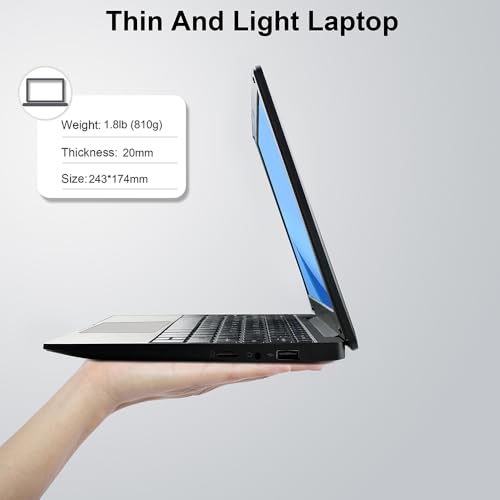 Image of Portable Mini Education Laptop Computer with in tel Celeron N4020 CPU 8GB RAM 128GB SSD HD IPS Screen, Laptop Computer for Learning, Office Work (Gray)
