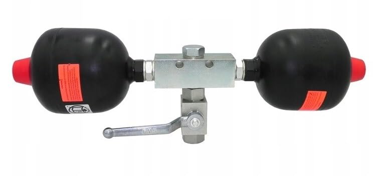 Doppelter membranspeicher im set mit Kugelhahn BSP 1/2'' vorfülldruck - 30/70bar Volumen: 0,5L