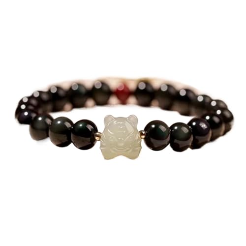 Bracelet chinois obsidienne noire 8 mm le cadeau idéal de bonne chance