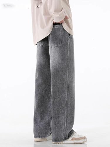 Men's Jeans Spring Autumn Wide-Leg Casual Elastic Waist Loose Long Pants2